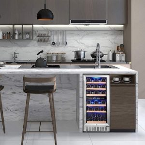 Example-of-a-15-inch-wide-under-counter-wine-cooler-in-a-small-kitchen-in-a-townhouse-top10winecoolers